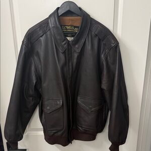 US WINGS AIR FORCE USAF FLYERS LEATHER BOMBER TYPE A-2 JACKET